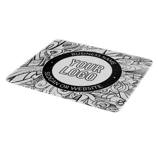 Moderne lijnillustraties en uw Logo met bewerkbare Snijplank (Hoek)