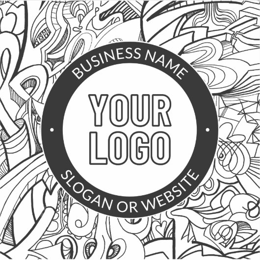 Moderne lijnillustraties en uw Logo met bewerkbare Sticker (Voorkant)