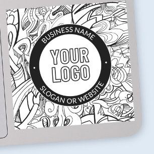 Moderne lijnillustraties en uw Logo met bewerkbare Sticker