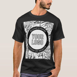 Moderne lijnillustraties en uw Logo met bewerkbare T-shirt