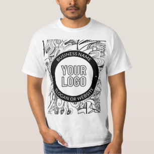 Moderne lijnillustraties en uw Logo met bewerkbare T-shirt