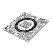 Moderne lijnillustraties en uw Logo met bewerkbare Tegeltje (Zijkant)