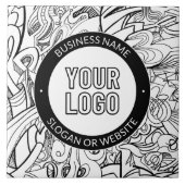 Moderne lijnillustraties en uw Logo met bewerkbare Tegeltje (Voorkant)