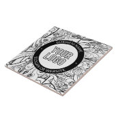 Moderne lijnillustraties en uw Logo met bewerkbare Tegeltje (Zijkant)