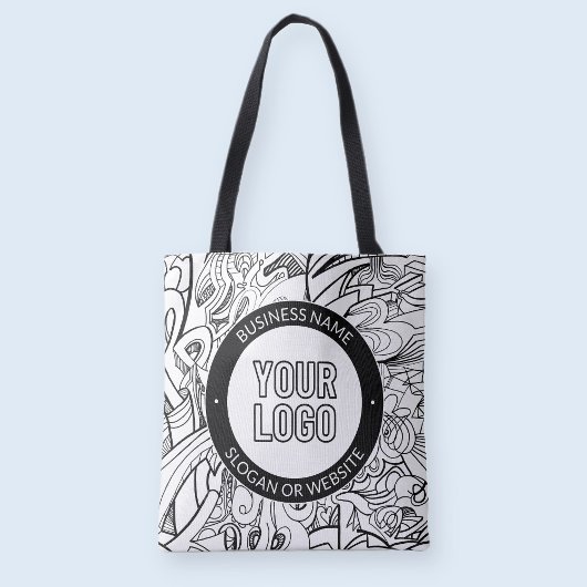 Moderne lijnillustraties en uw Logo met bewerkbare Tote Bag