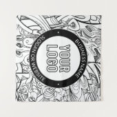 Moderne lijnillustraties en uw Logo met bewerkbare Wandkleed (Voorkant (horizontaal))