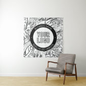 Moderne lijnillustraties en uw Logo met bewerkbare Wandkleed (In situ)