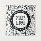 Moderne lijnillustraties en uw Logo met bewerkbare Wandkleed (Voorkant)