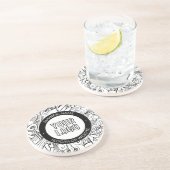 Moderne lijnillustraties en uw Logo met bewerkbare Zandsteen Onderzetter (Zijkant)