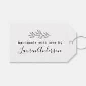 Moderne lijnkunst Bessen Handgemaakt met liefde do Cadeaulabel (Voorkant (Horizontaal))