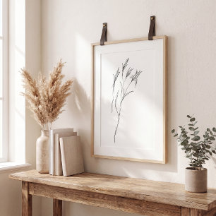 Moderne lijnkunst bloem elegant stijlvol esthetisc poster