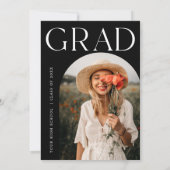 Moderne lijnkunst, geloofde ze afstudeerfeest kaart (Achterkant)