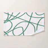 Moderne lijnkunst: Groen op Wit Bad Handdoek (Handdoek)