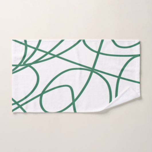 Moderne lijnkunst: Groen op Wit Bad Handdoek (Handdoek)
