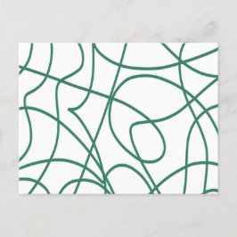 Moderne lijnkunst: Groen op Wit Briefkaart