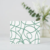 Moderne lijnkunst: Groen op Wit Briefkaart (Staand voorkant)