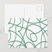 Moderne lijnkunst: Groen op Wit Briefkaart (Voorkant / Achterkant)