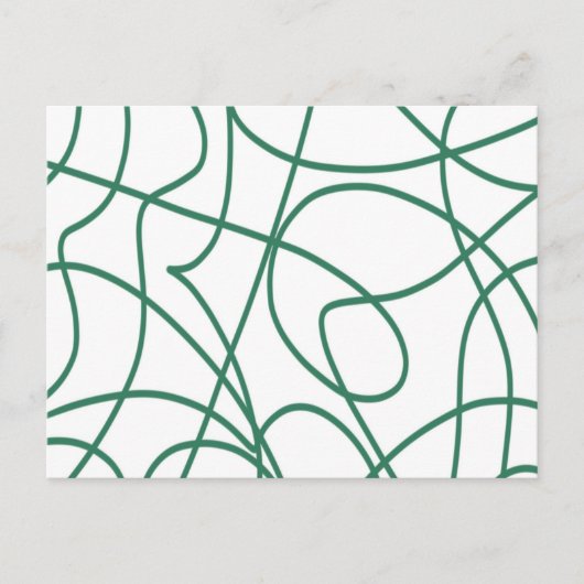 Moderne lijnkunst: Groen op Wit Briefkaart (Voorkant)