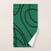 Moderne lijnkunst in groen en zwart bad handdoek (Handdoek)
