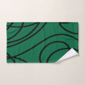 Moderne lijnkunst in groen en zwart bad handdoek (Handdoek)