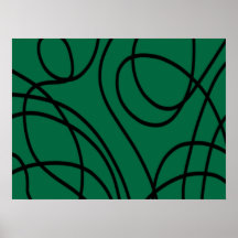 Moderne lijnkunst in groen en zwart
