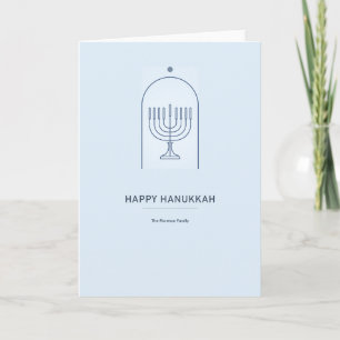 Moderne Lijnkunst Menorah Gelukkig Hanukkah Kaart