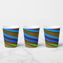 Moderne Lijnkunst Pauwveer Kleuren Papieren Bekers