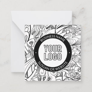 Moderne lijnkunst & uw logo met bewerkbare tekst notitiekaartje