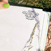 Moderne Lijnkunst Vlinder Ex Libris Boek Rubberstempel