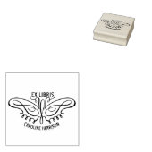 Moderne Lijnkunst Vlinder Ex Libris Boek Rubberstempel (Gestempeld)