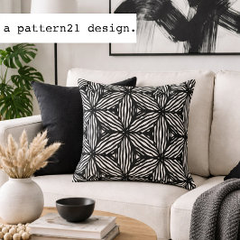 moderne lijnkunst zwart-wit patroon kussen