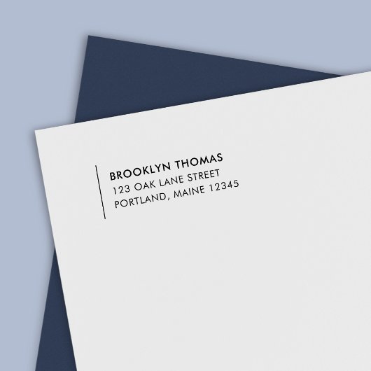 Moderne Lijnnaam Terugkeeradres Zelfinktende Stempel