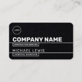 Moderne lijnsecties zwart visitekaartje (Voorkant)