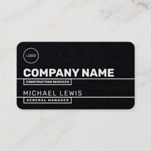 Moderne lijnsecties zwart visitekaartje