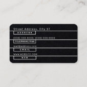 Moderne lijnsecties zwart visitekaartje (Achterkant)