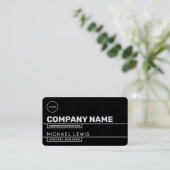 Moderne lijnsecties zwart visitekaartje (Staand voorkant)