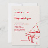 Moderne lijntekening Grand Piano recital Kaart (Voorkant)