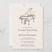 Moderne lijntekening Muziek Foto Piano Overweging Kaart (Voorkant)