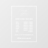 Moderne Lijst aangepaste kantooruren voor Logo Raamsticker (Vel)