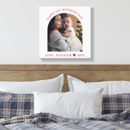 Moderne Lijst Aangepaste Moederdag Fijne eerste fo Canvas Afdruk (Insitu (Slaapkamer))