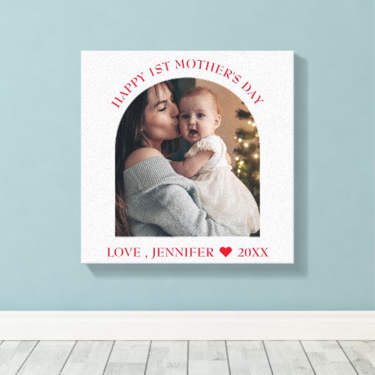Moderne Lijst Aangepaste Moederdag Fijne eerste fo Canvas Afdruk (Insitu (Houten vloer))