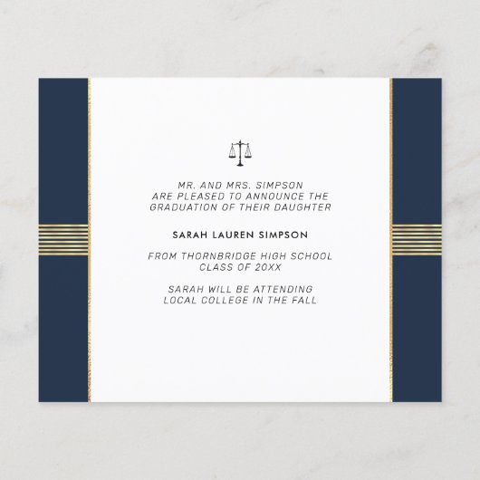 moderne lijst afstudeerder - aankondigingskaart (Achterkant)