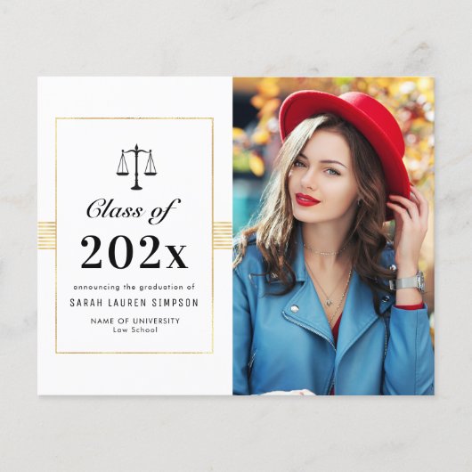 moderne lijst afstudeerder - aankondigingskaart (Voorkant)