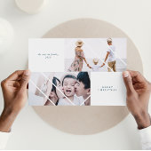 Moderne Lijst blauw kerstfotokaart Feestdagenkaart