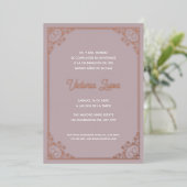 Moderne  Lijst Blush Pink Quinceañera Gold Folie Uitnodiging (Staand Voorkant)