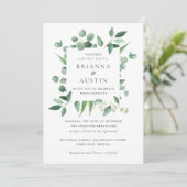 Moderne Lijst Eucalyptus Botanische bladeren Kaart (Staand voorkant)