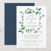 Moderne Lijst Eucalyptus Botanische bladeren Kaart (Voorkant / Achterkant)