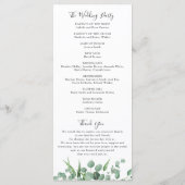 Moderne Lijst Eucalyptus Leaves Wedding Programmakaart (Achterkant)