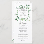 Moderne Lijst Eucalyptus Leaves Wedding Programmakaart (Voorkant / Achterkant)