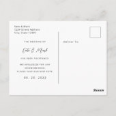 Moderne Lijst foto bruiloft Verander de datum Briefkaart (Achterkant)